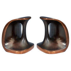 Pair of Ben Seibel Half-Globe Copper Bookends