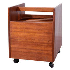 Mid Century Magazine Rack in Teak by Bruksbo