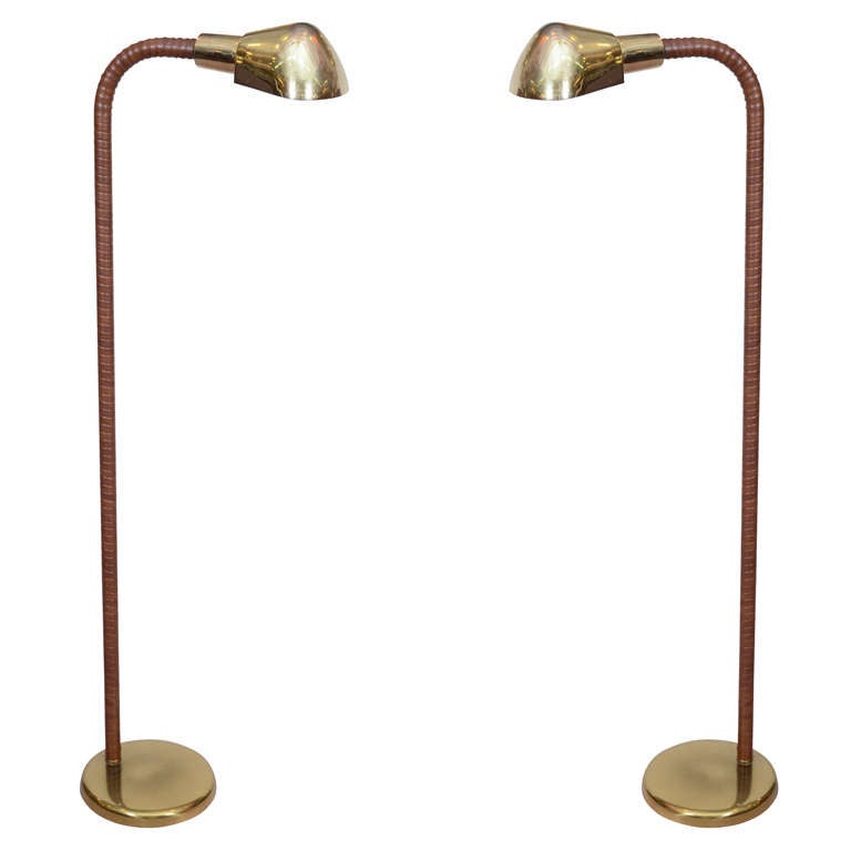 Pair of Mid Century George Kovacs Floor Standing Reading Lamps