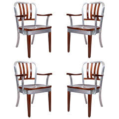 Vintage Set of Four Mid Century Industrial Chairs by Shaw -Walker