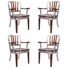 Vintage Set of Four Mid Century Industrial Chairs by Shaw -Walker