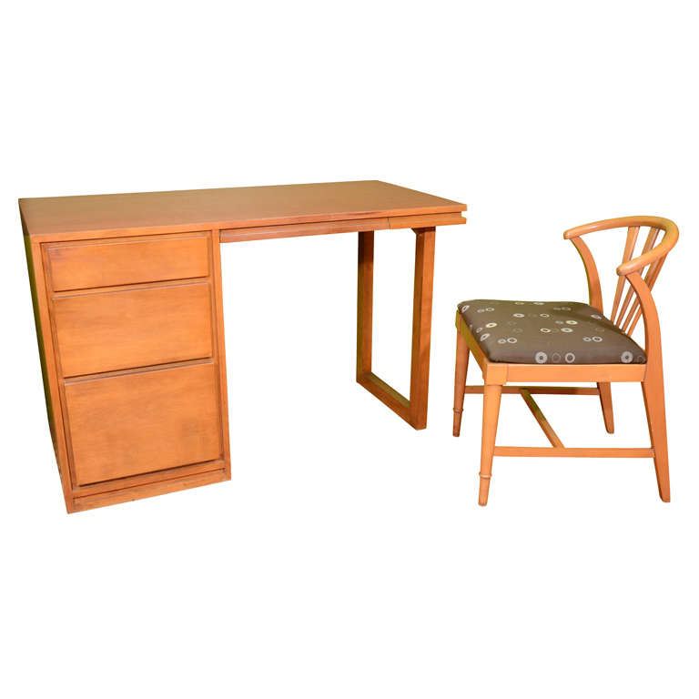 Mid Century Russel Wright For Conant Ball Desk And Chair At 1stdibs