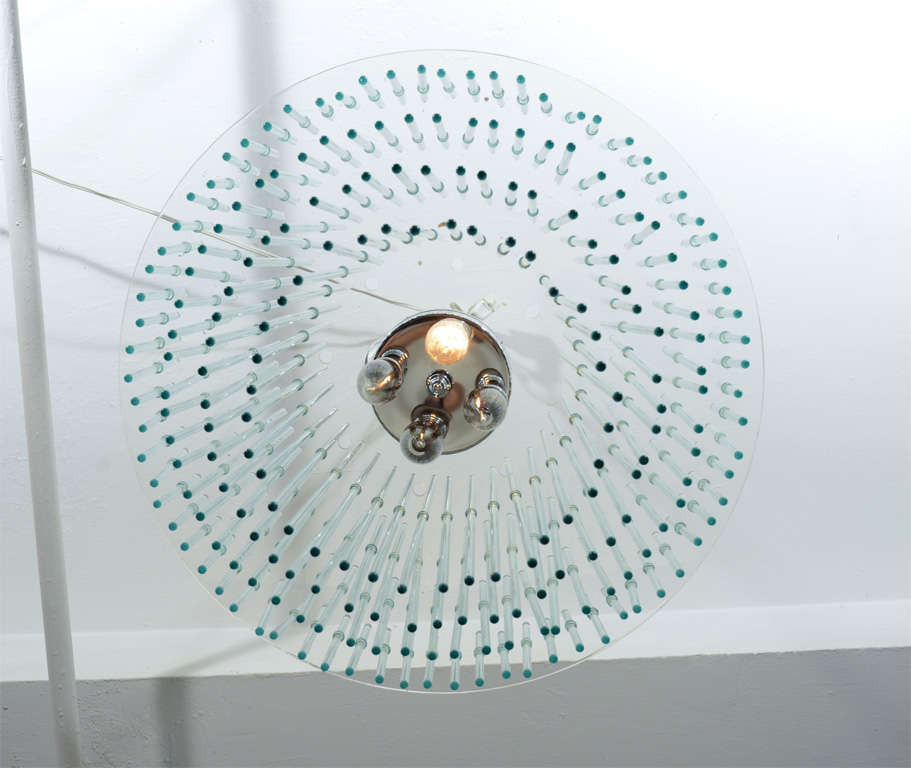 Mid Century Lucite and Glass Tiered Chandelier by Lightolier 2