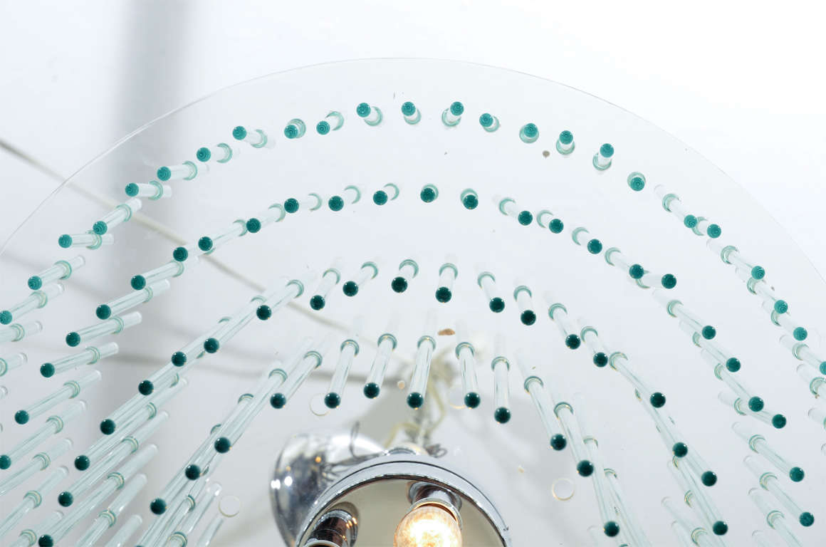 Mid Century Lucite and Glass Tiered Chandelier by Lightolier 3