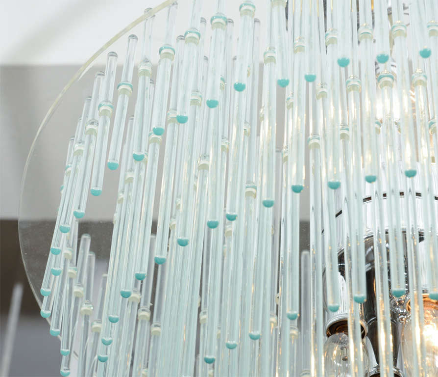 Mid Century Lucite and Glass Tiered Chandelier by Lightolier 4