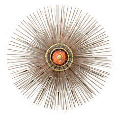 Mid Century "Star Burst" Wall Sculpture in the Style of C. Jere