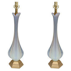 Mid Century Italian Glass Lamps by Flavio Poli for Seguso