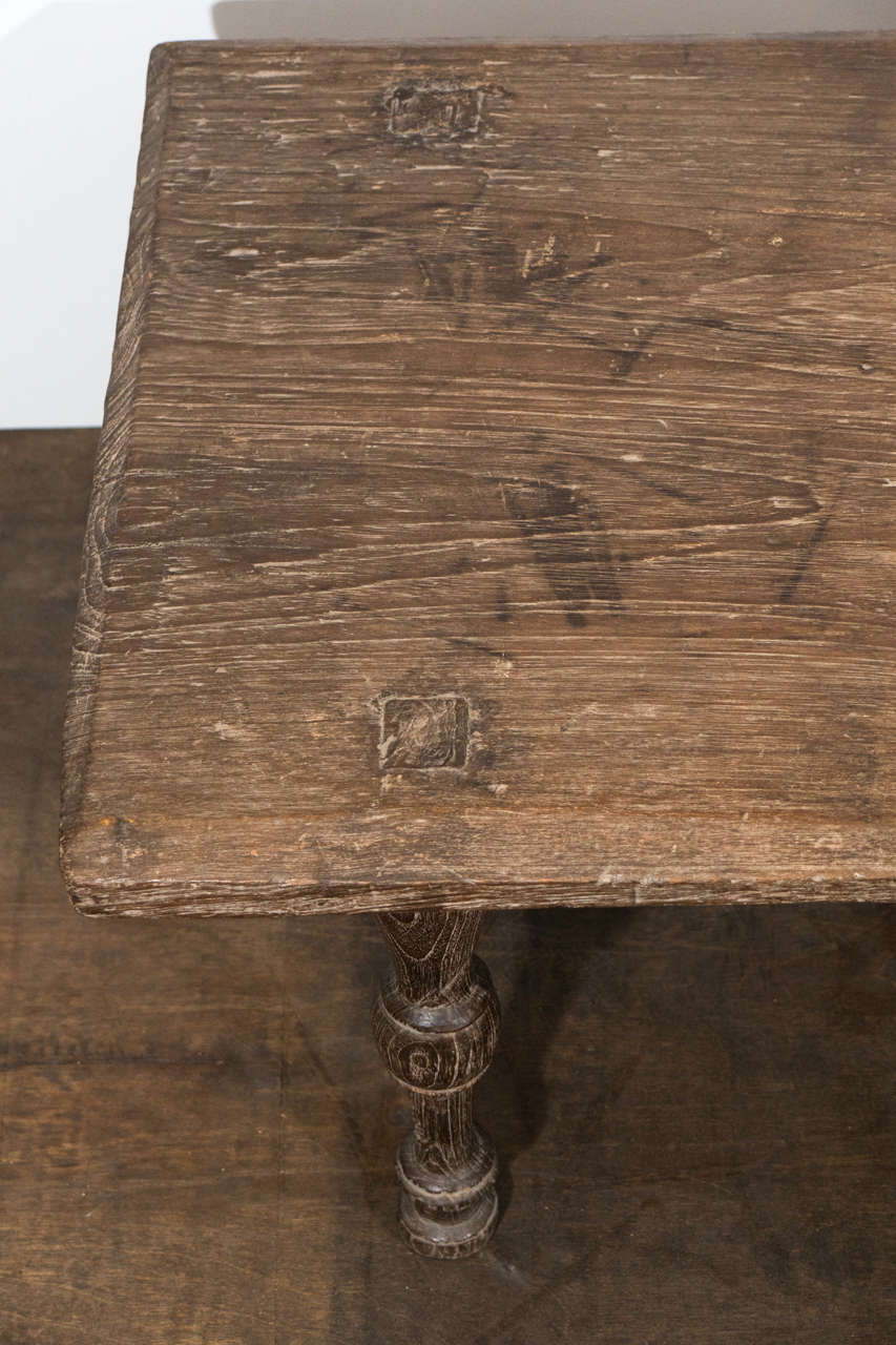 Antique Single Teak Slab-Top Coffee Table In Excellent Condition In New York, NY