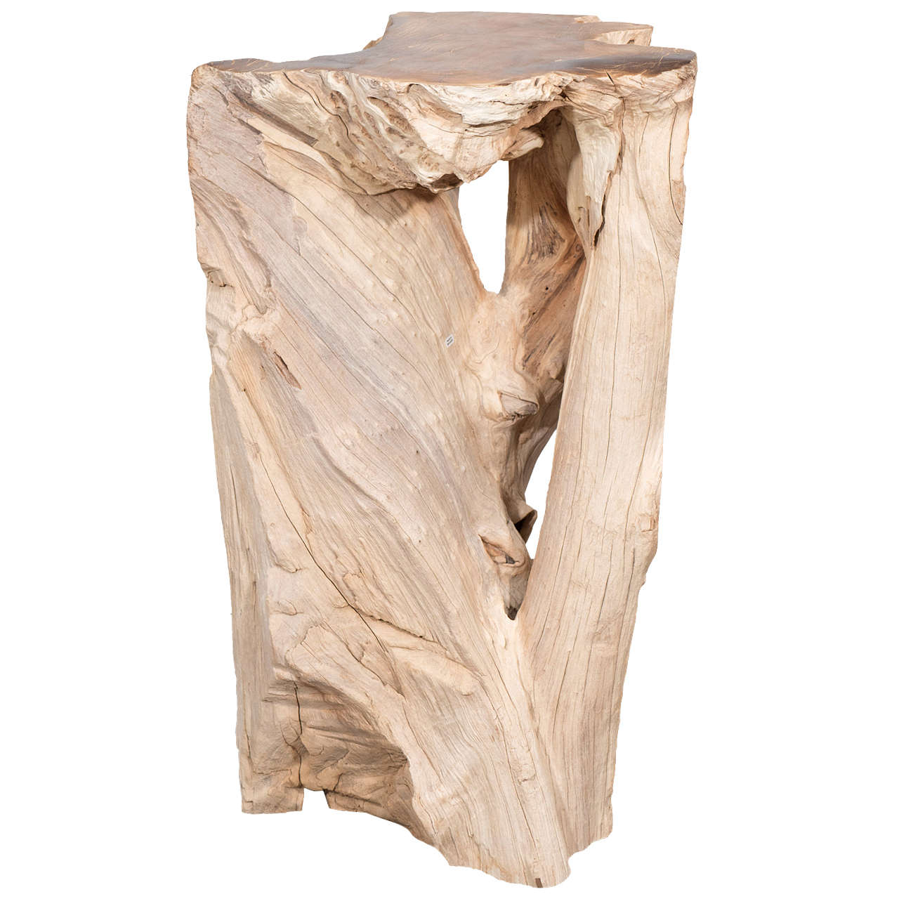Organic Reclaimed Teak Wood Table Base or Pedestal