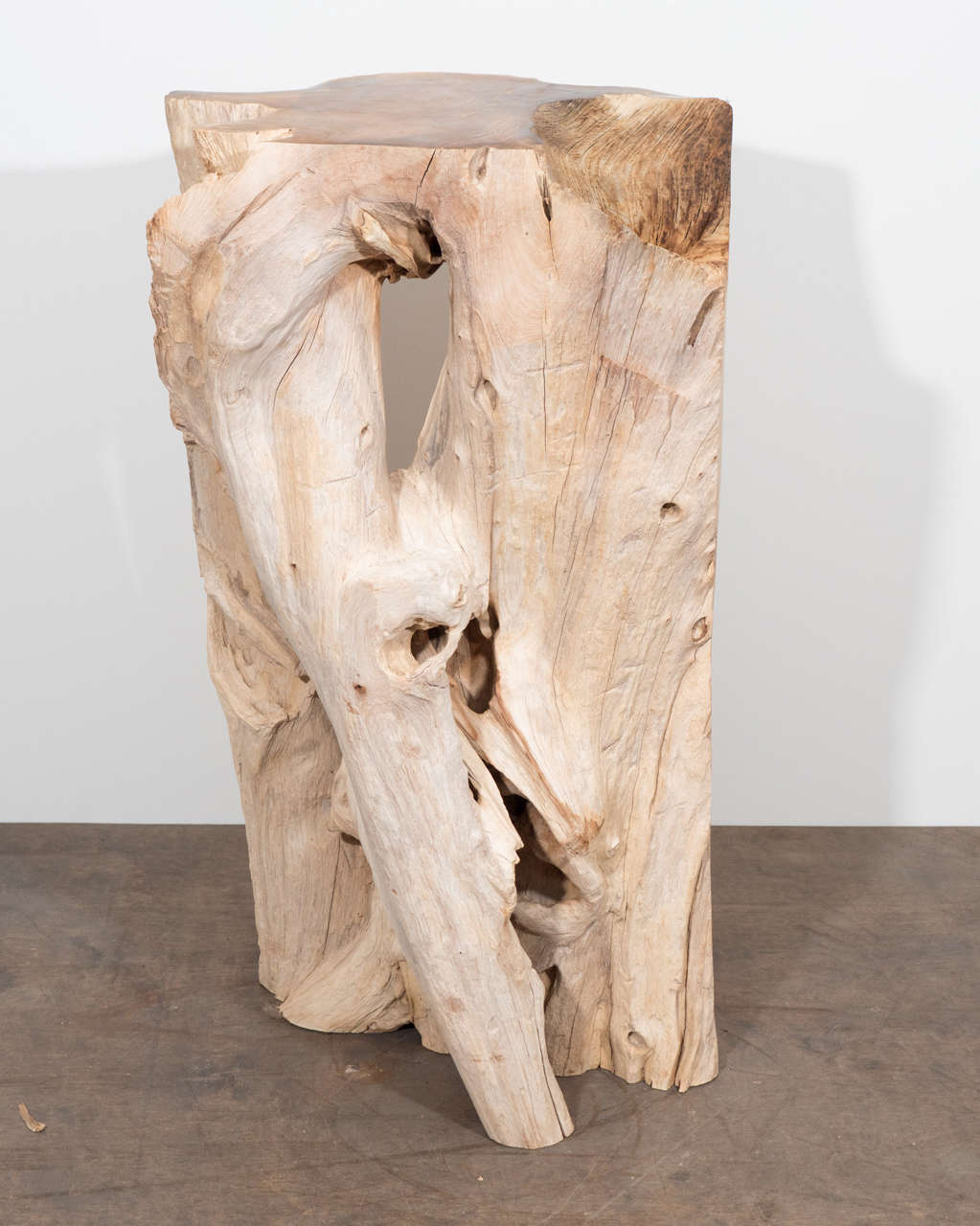 Organic Reclaimed Teak Wood Table Base or Pedestal at 1stDibs