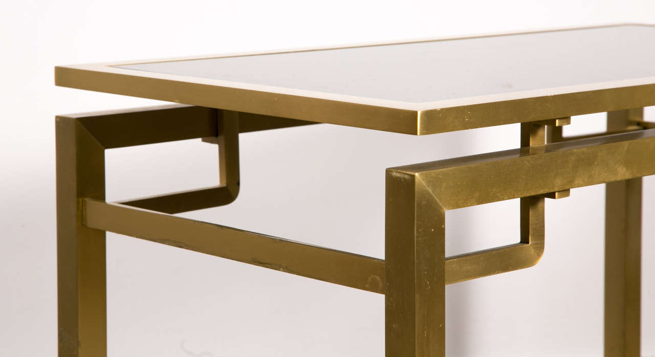 Late 20th Century A pair of two-tiers  metal tables , by Guy Lefevre , circa 1970