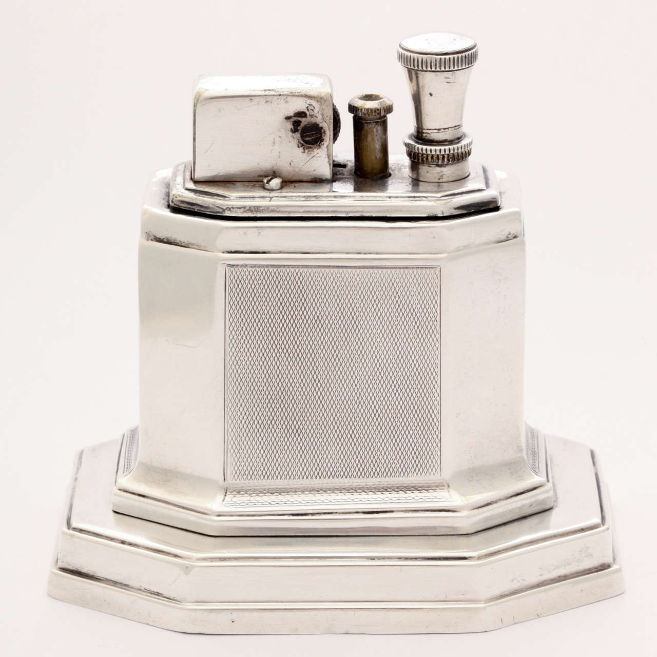 Art Deco Sterling Silver Ronson Touch Tip Table Lighter