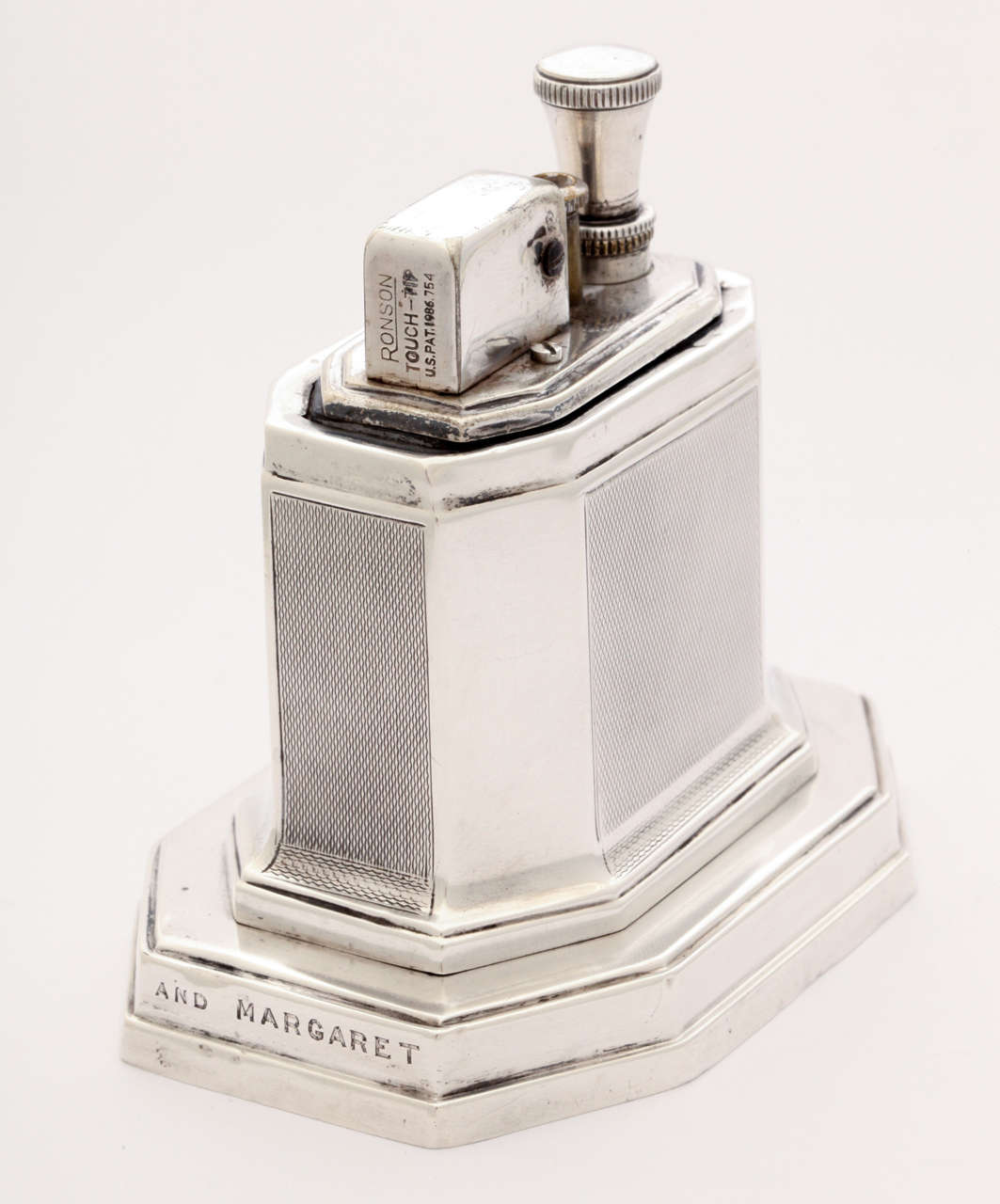 British Sterling Silver Ronson Touch Tip Table Lighter