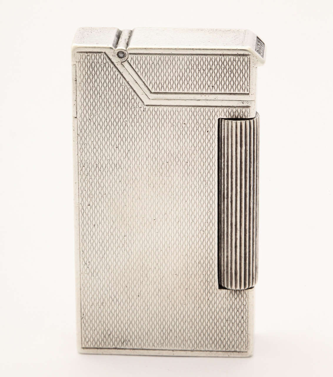 English Boxed Sterling Silver Dunhill Broadboy Pocket Lighter