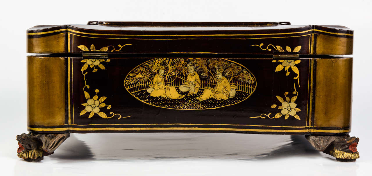 19th Century Chinese Lacquered Export Box For Sale 5