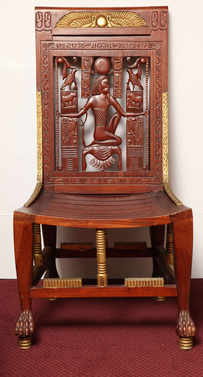 French Pair of Egyptian Revival Chairs