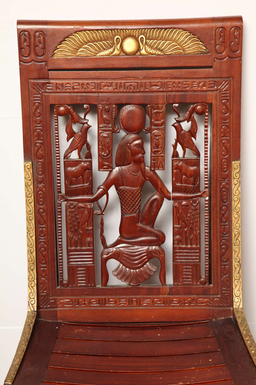 Pair of Egyptian Revival Chairs In Good Condition In New York, NY