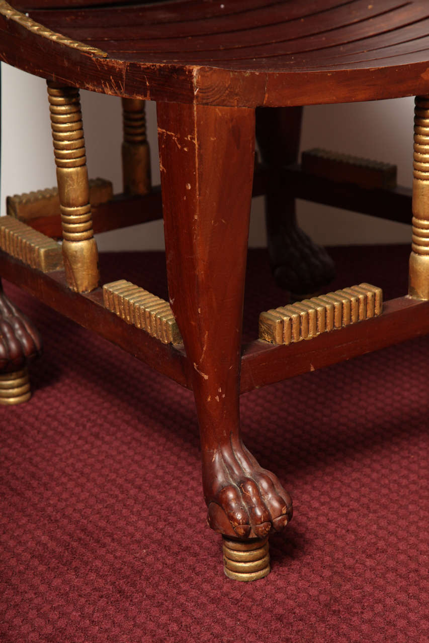 Wood Pair of Egyptian Revival Chairs