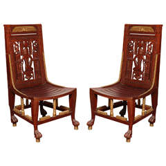 Pair of Egyptian Revival Chairs