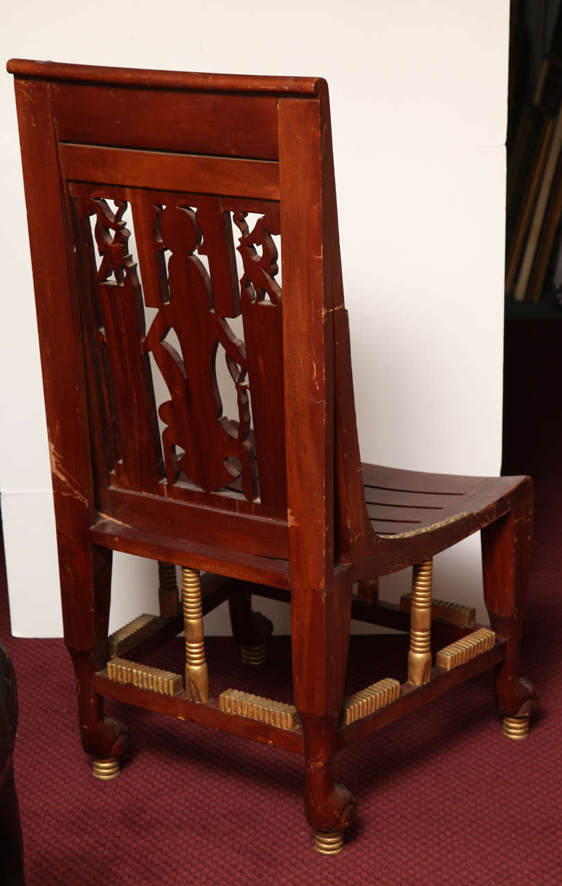 Pair of Egyptian Revival Chairs at 1stDibs