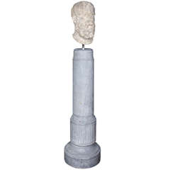 Busto di Solone in pietra calcarea intagliato del XVII secolo