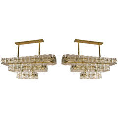 Pair of 1970 Murano Glass Chandeliers
