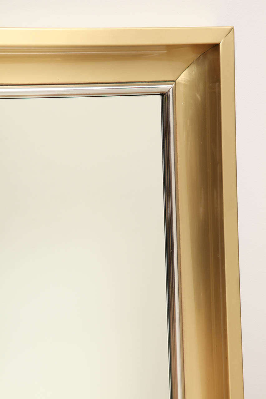 Brass Wall Mirror In Excellent Condition In New York, NY