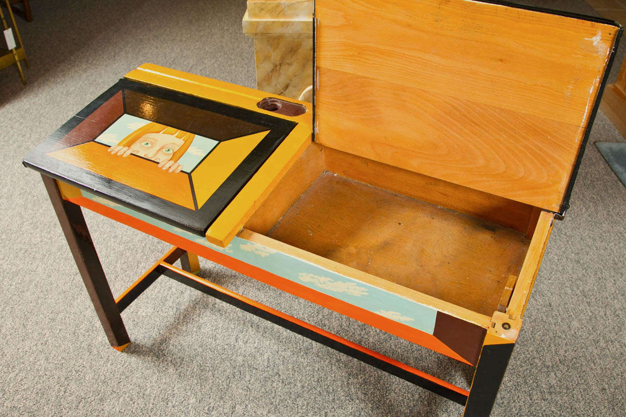 Vintage Double School Desk For Sale at 1stDibs