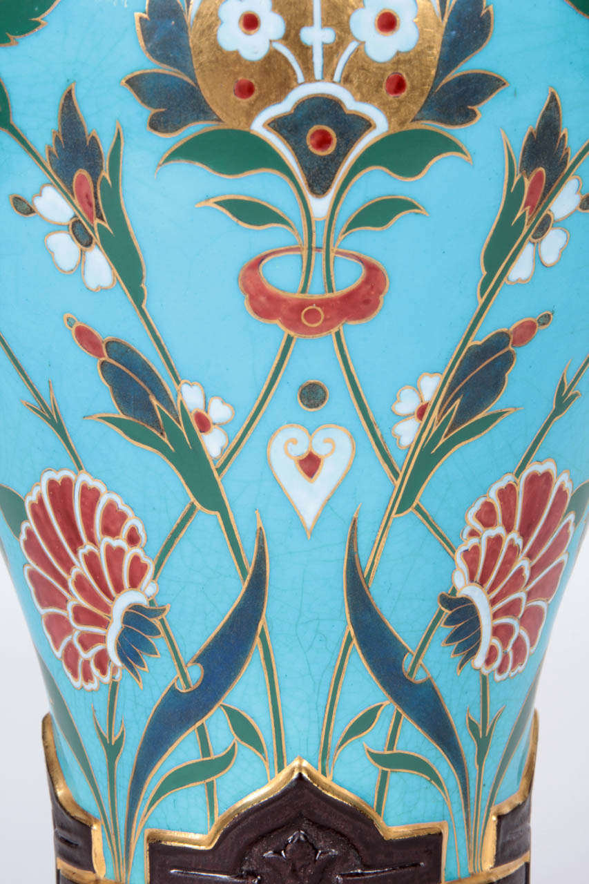 Christopher Dresser /Minton Aesthetic Movement “Cloisonné” Vase 1867 In Excellent Condition For Sale In New York, NY