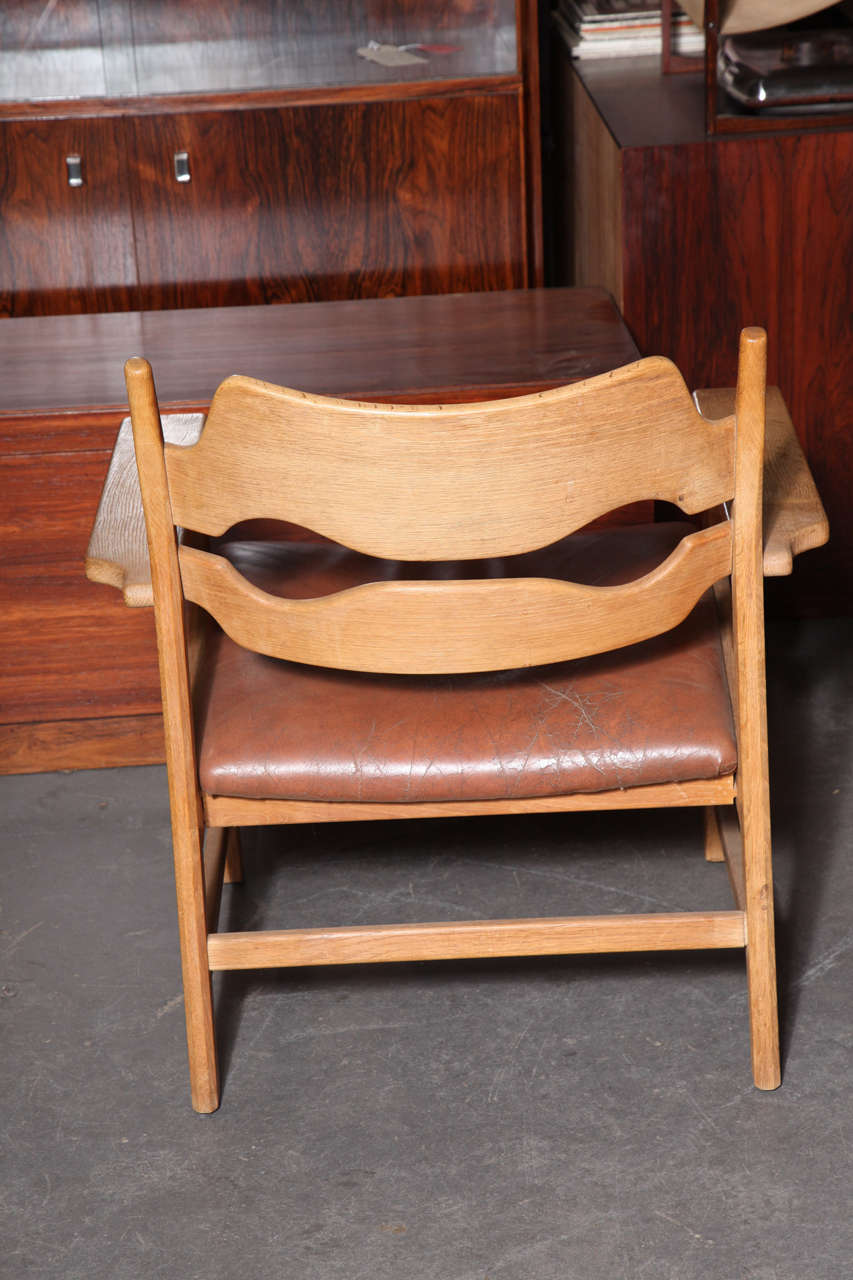 Danish Leather Armchairs Chairs by Henning Kjaernulf, Pair In Excellent Condition For Sale In New York, NY