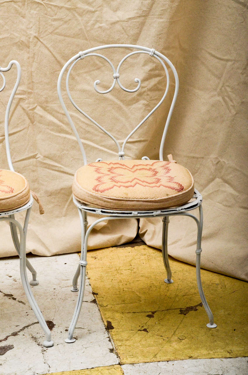 Assembled Set of Six French 19th Century Garden Chairs In Distressed Condition In Southampton, NY