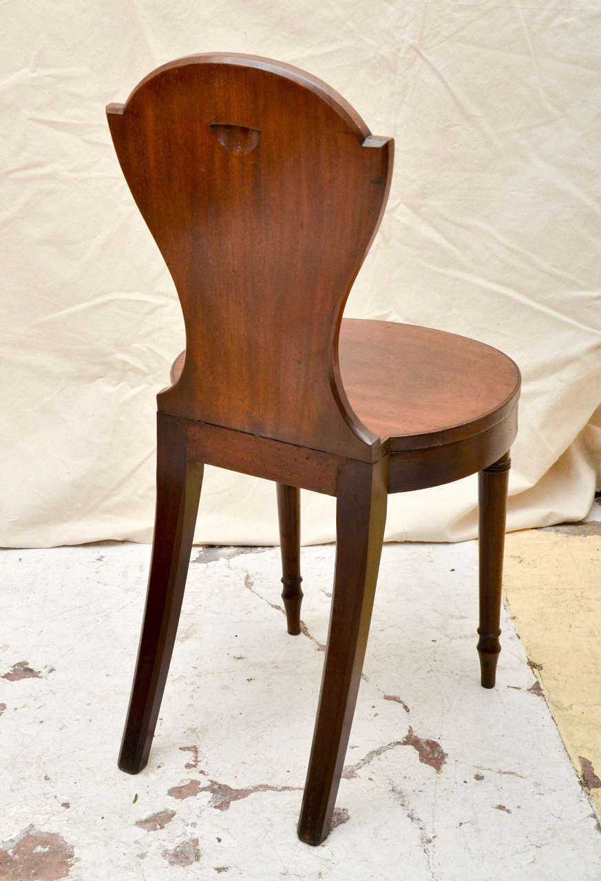 British English Mahogany, Late 18th-Early 19th Century, Hall Chair