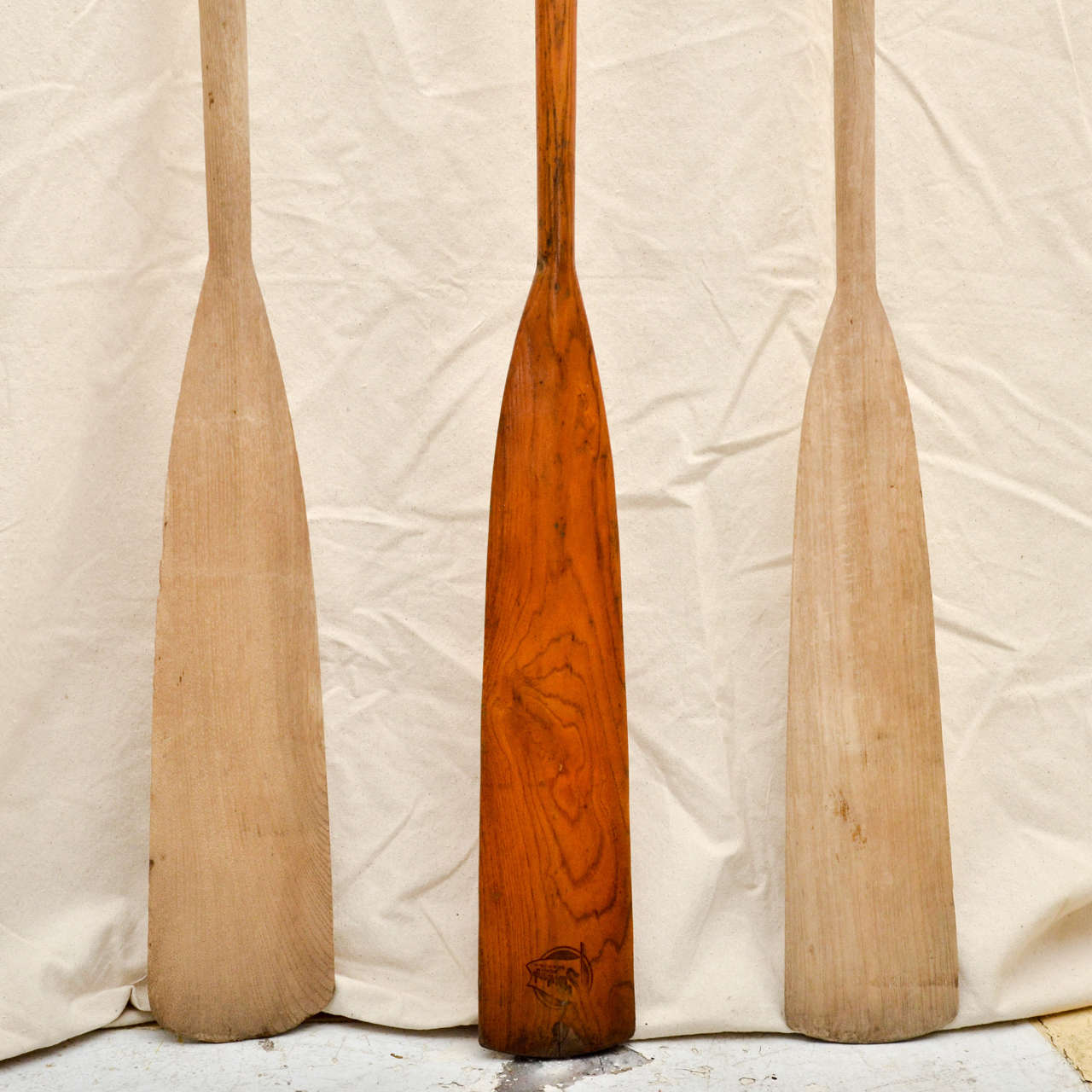 Three American Oak Oars In Distressed Condition In Southampton, NY