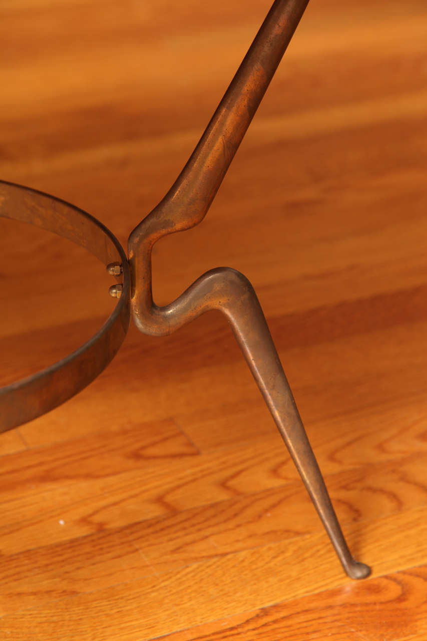 Mid-Century Neoclassical Glass and Gilt Iron Low Table 4