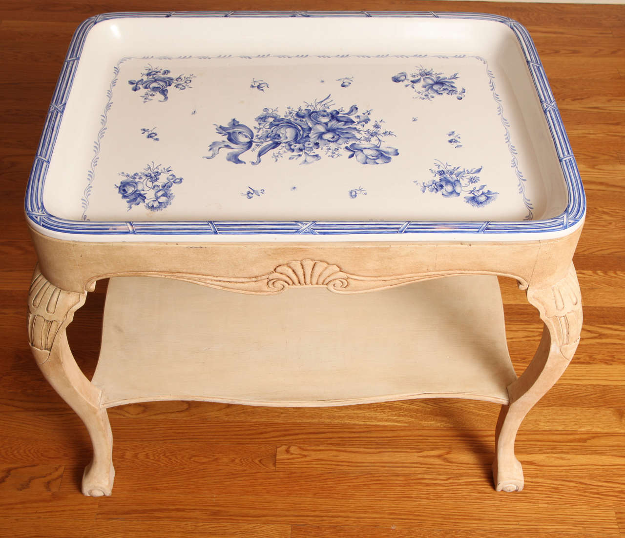 Swedish Rörstrand Blue and White Porcelain Tray Table 2