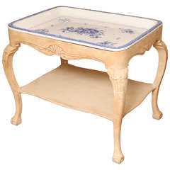 Swedish Rörstrand Blue and White Porcelain Tray Table