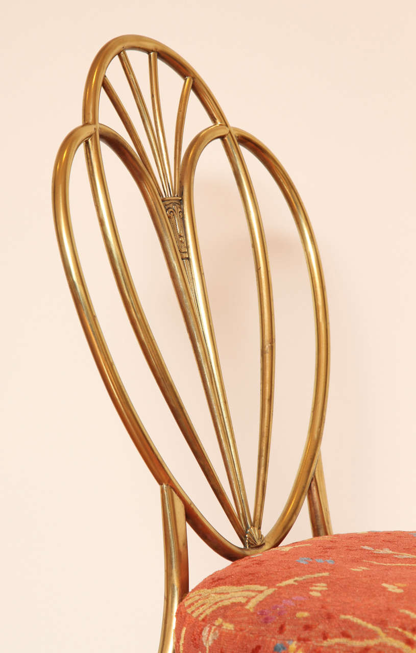 Italian Set of 2 1960s Chiavari Brass Chairs