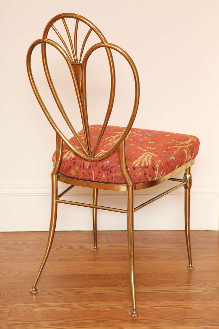 Mid-20th Century Set of 2 1960s Chiavari Brass Chairs