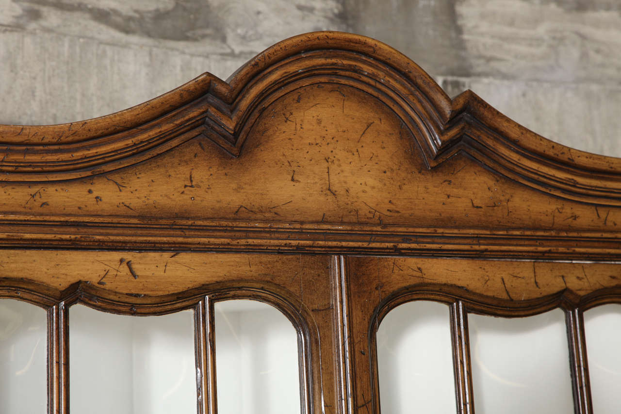 Pair of French Provincial Style Walnut Corner Cupboards In Good Condition In New York, NY