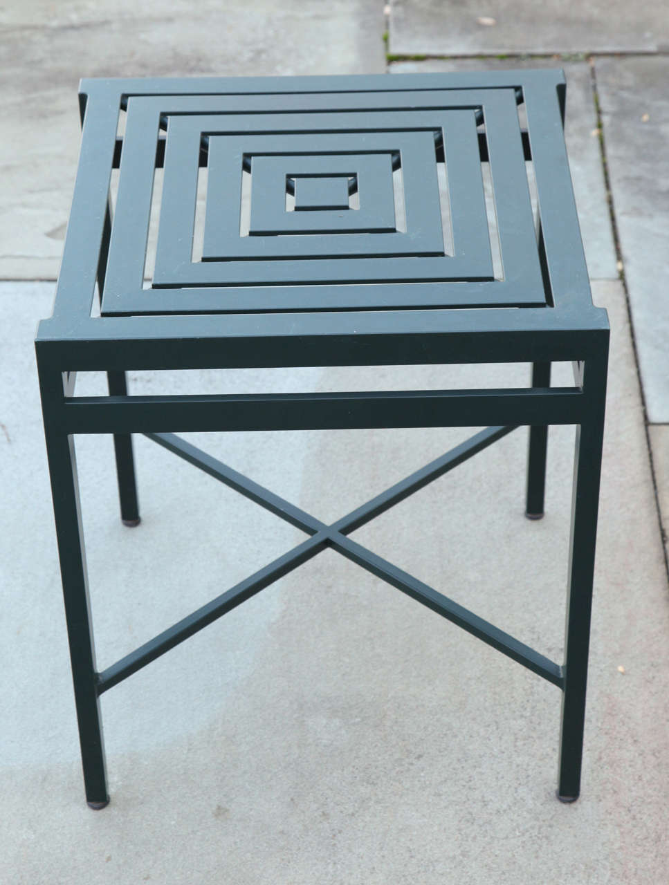 With Adam style top.  Hand crafted in dark green powder-coated aluminum by McKinnon and Harris of Virginia.