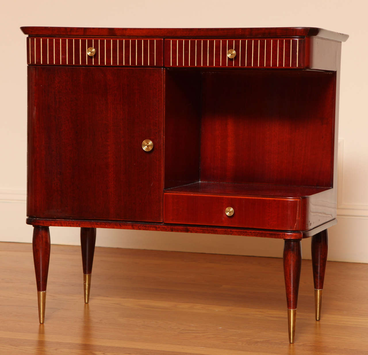 Pair of Art Deco Mahogany Nightstands at 1stdibs