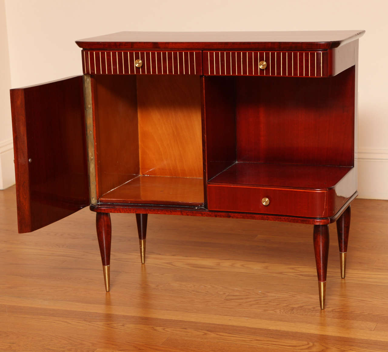 Pair of Art Deco Mahogany Nightstands at 1stdibs