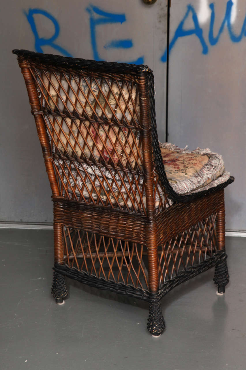 Antique Bar Harbor Wicker Dining Table and Set of Chairs ...