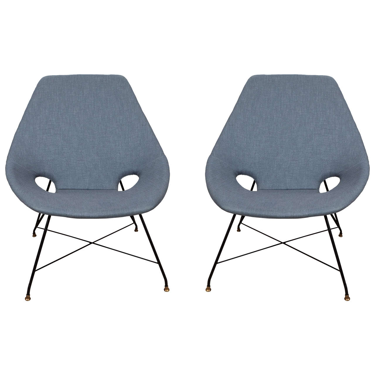 Pair of Saporiti Chairs, ‘Augusto Bozzi’ Italy, circa 1960s For Sale
