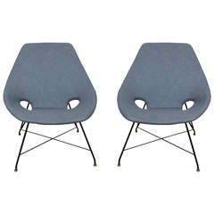 Pair of Saporiti Chairs, ‘Augusto Bozzi’ Italy, circa 1960s