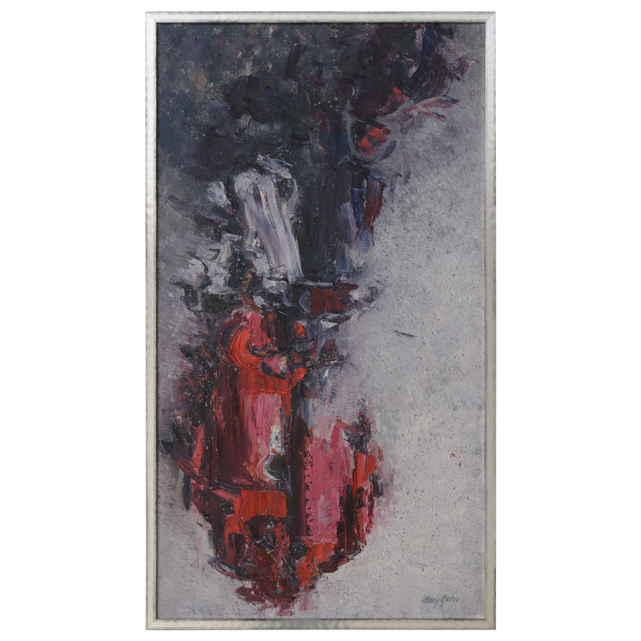 American Modern Abstract Oil on Canvas, Paul Wilhelm For Sale