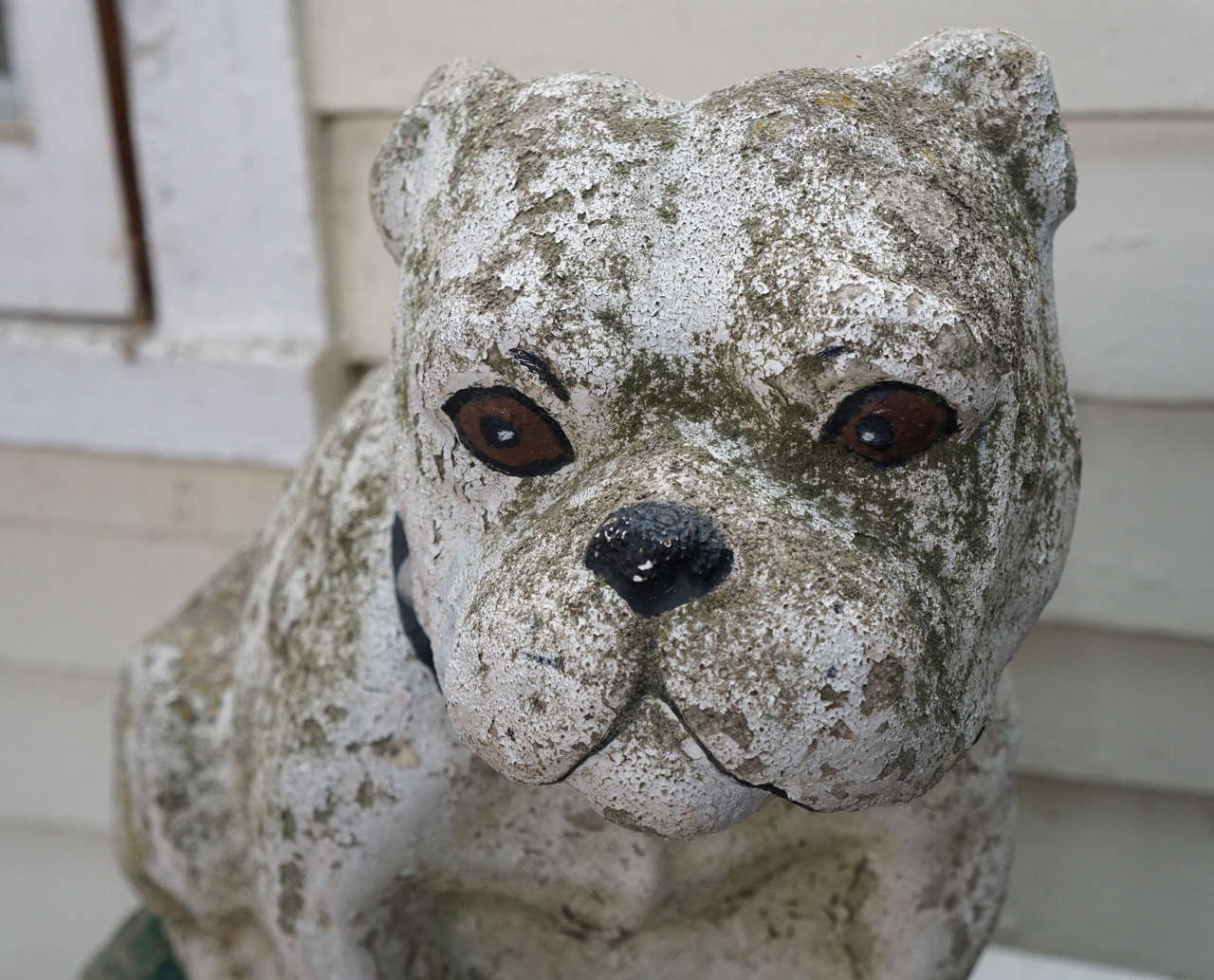 British English Bulldog Cast Cement Garden Sculpture