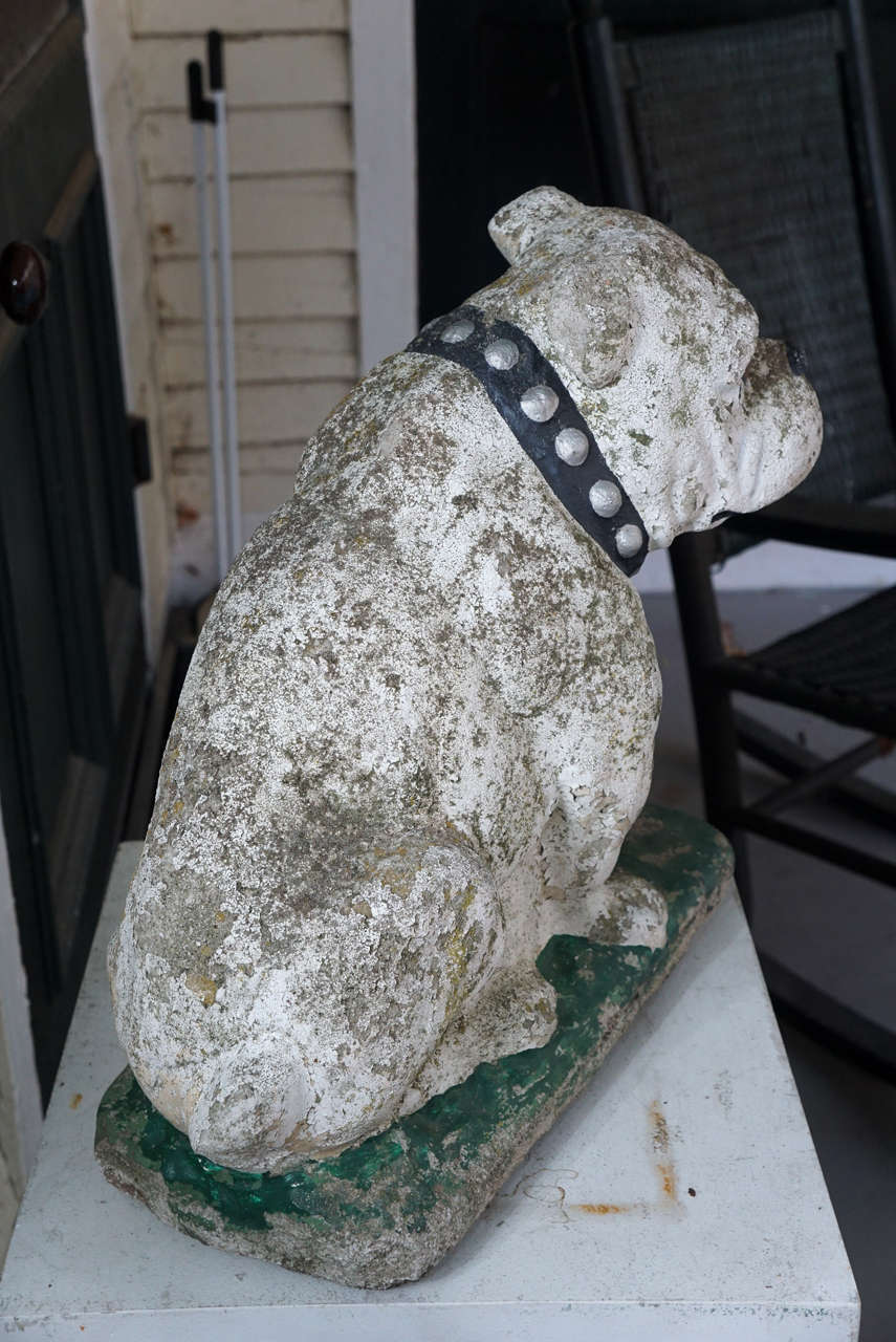Mid-20th Century English Bulldog Cast Cement Garden Sculpture