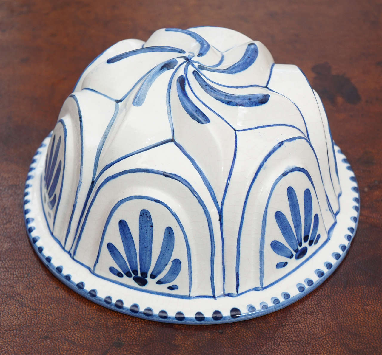 Pottery Four Blue and White Faience Cooking Molds