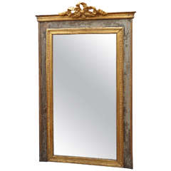 Classical Grey Painted and Parcel-Gilt Mirror